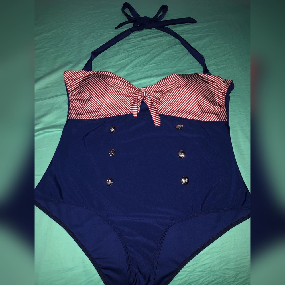 Vintage style sailor swimsuit